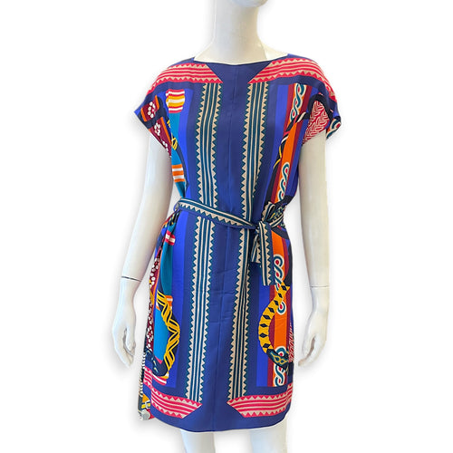 Fantaisie d’Etriers “ Printed Tunic Dress  36 Multi-colour Ready-To-Wear in Silk