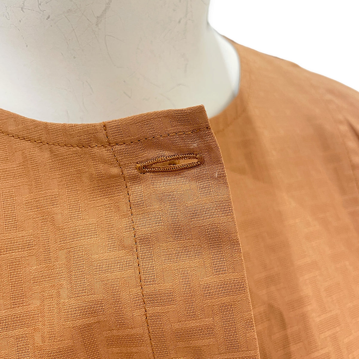 Bohemian Short Sleeved Dress  36 Brown Ready-To-Wear in Cotton