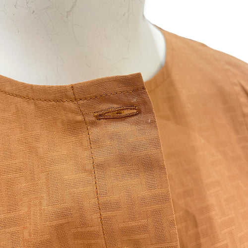 Bohemian Short Sleeved Dress  36 Brown Ready-To-Wear in Cotton