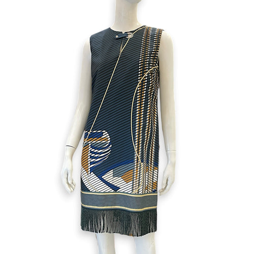 Tarasa Raye Sleeveless Dress 36 Blue Ready-To-Wear in Cotton  Palladium hardware