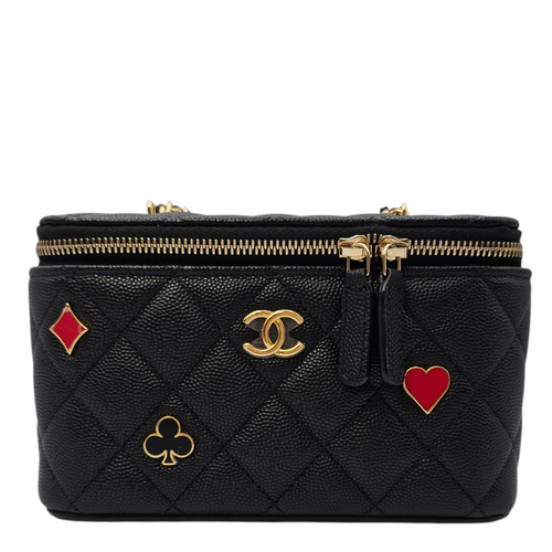 Coco Casino Black Crossbody Bag in Caviar Leather Gold hardware