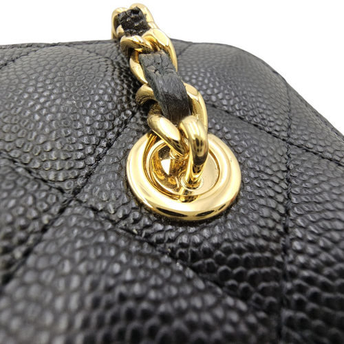 Coco Casino Black Crossbody Bag in Caviar Leather Gold hardware