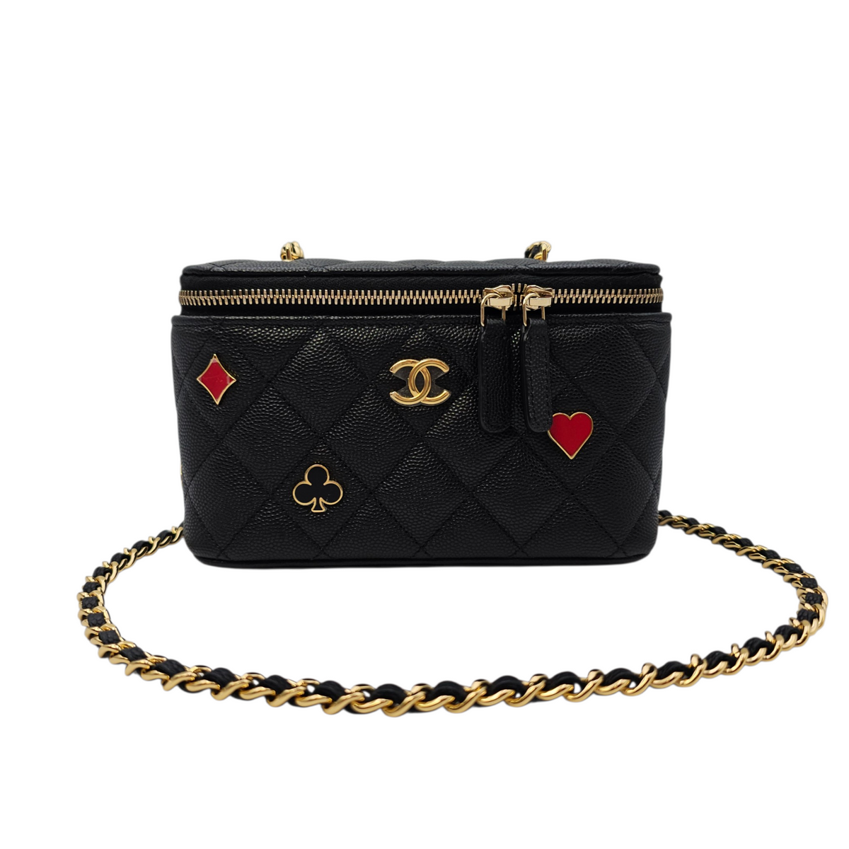 Coco Casino Black Crossbody Bag in Caviar Leather Gold hardware