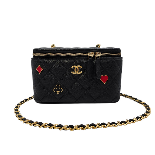Coco Casino Black Crossbody Bag in Caviar Leather Gold hardware
