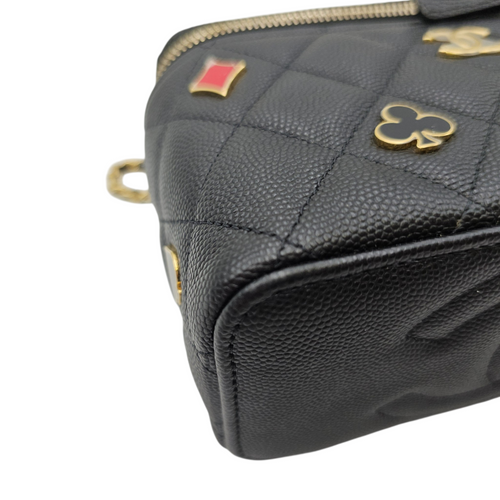 Coco Casino Black Crossbody Bag in Caviar Leather Gold hardware