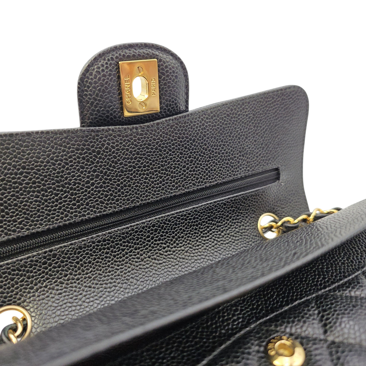 Timeless CC Black Shoulder Bag in Caviar Leather Gold hardware
