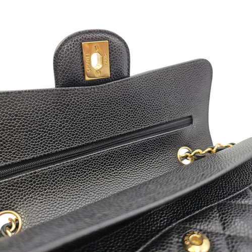 Timeless CC Black Shoulder Bag in Caviar Leather Gold hardware