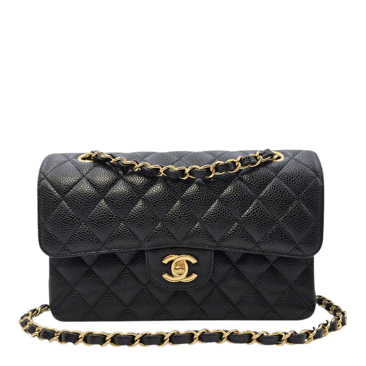 Timeless CC Black Shoulder Bag in Caviar Leather Gold hardware