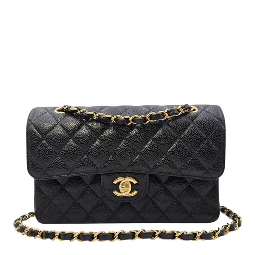 Timeless CC Black Shoulder Bag in Caviar Leather Gold hardware