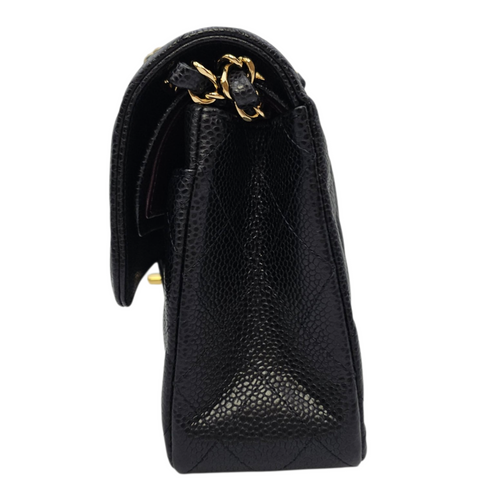 Timeless CC Black Shoulder Bag in Caviar Leather Gold hardware