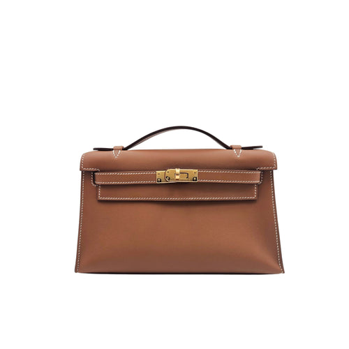 Kelly Pochette Gold in Swift Gold hardware