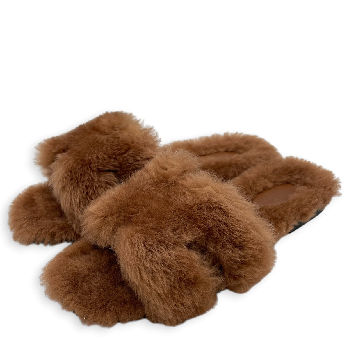 Oran 37 Gold Sandals in Shearling