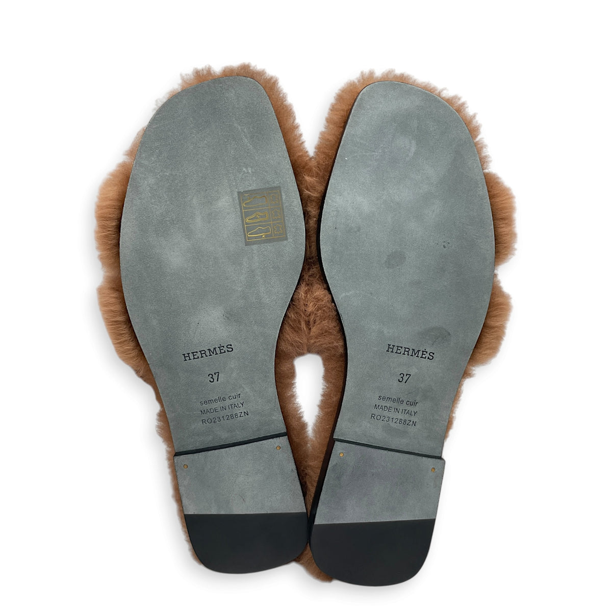 Oran 37 Gold Sandals in Shearling