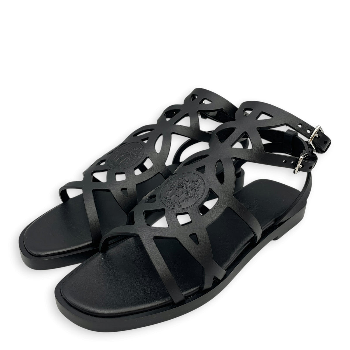 Ness 37.5 Noir Sandals in Nappa Leather