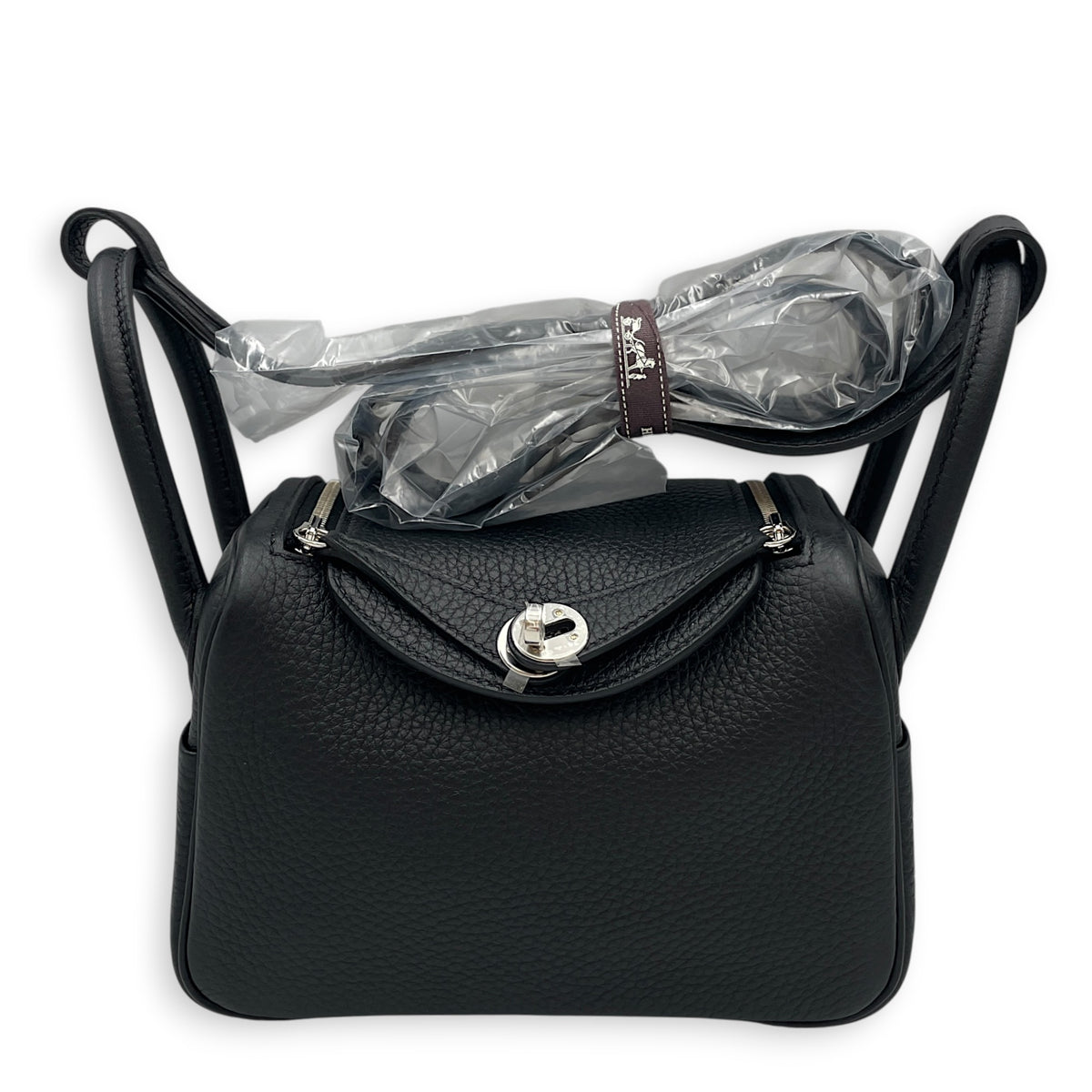 Lindy II Mini Noir in Clemence Palladium hardware