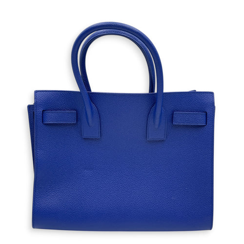 Sac de Jour  25 Blue Top Handle Bag in Calfskin Silver hardware