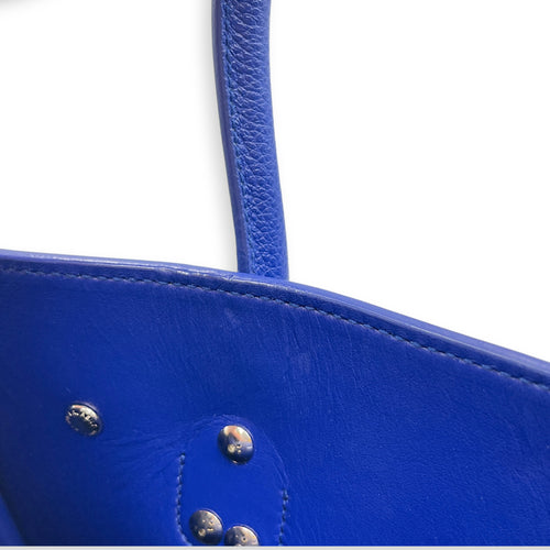 Sac de Jour  25 Blue Top Handle Bag in Calfskin Silver hardware