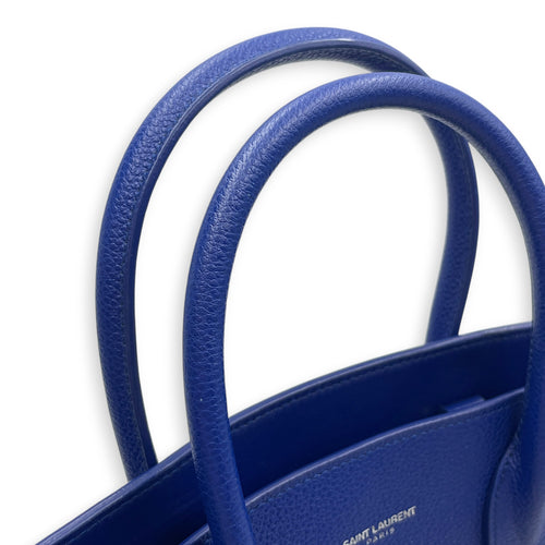 Sac de Jour  25 Blue Top Handle Bag in Calfskin Silver hardware