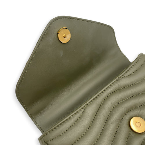 New Wave Khaki Crossbody Bag in Calfskin Gold hardware