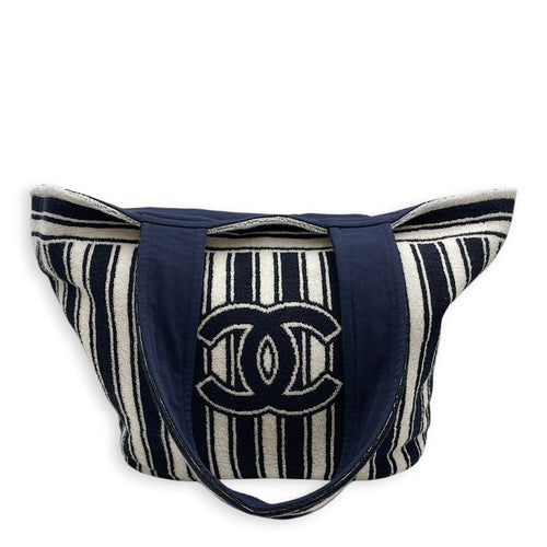 Coco Beach 2026 Beachwear Set  Navy / White Tote Bag in Fabric