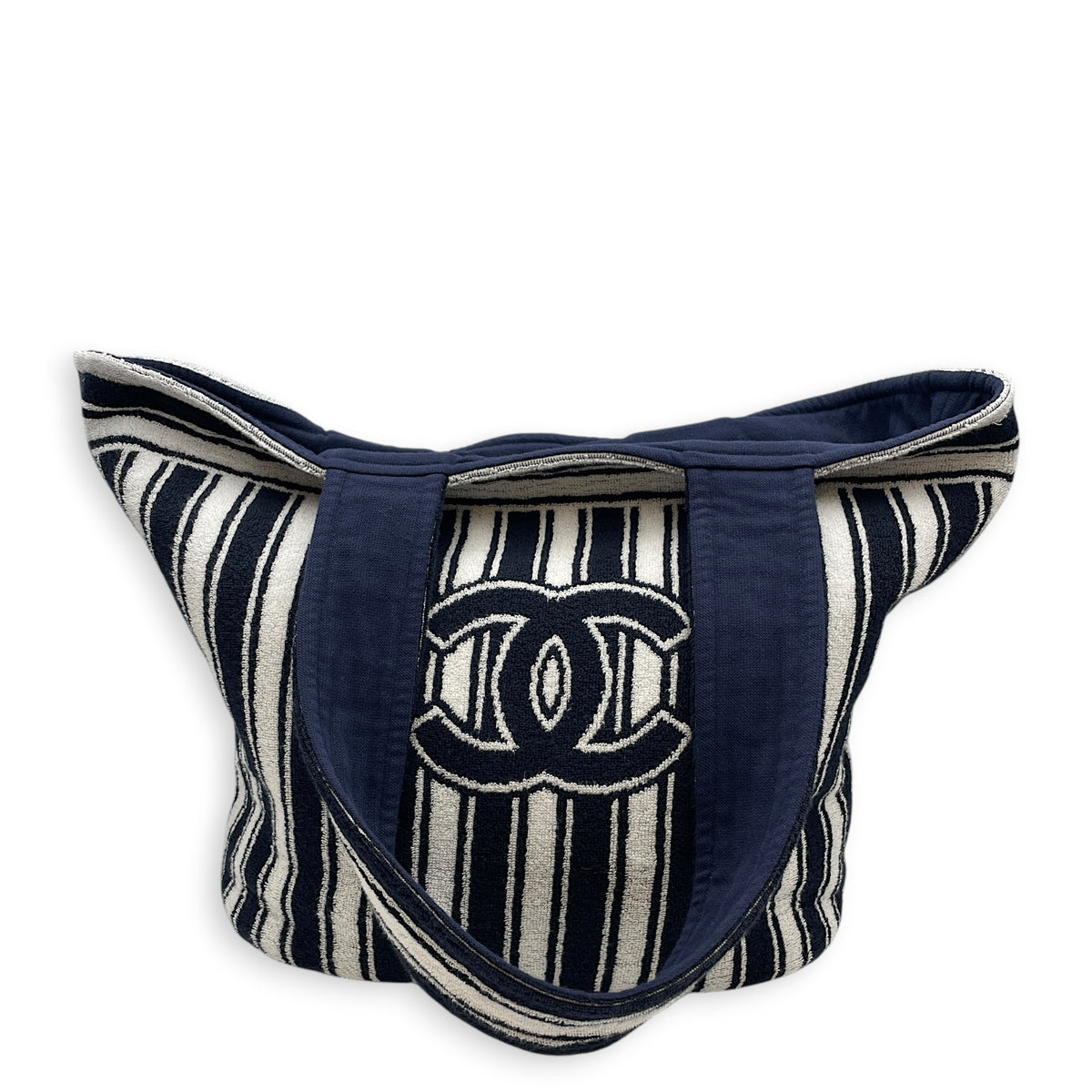 Coco Beach 2026 Beachwear Set  Navy / White Tote Bag in Fabric