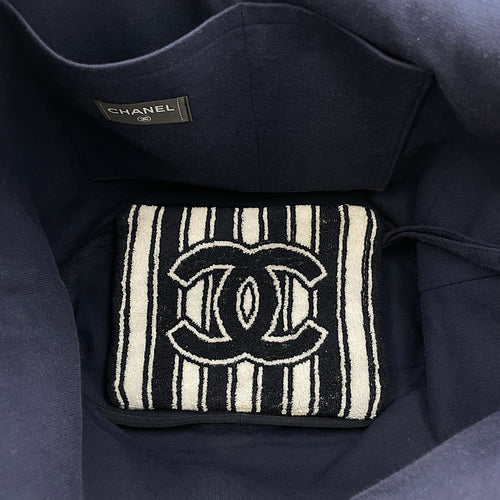 Coco Beach 2026 Beachwear Set  Navy / White Tote Bag in Fabric