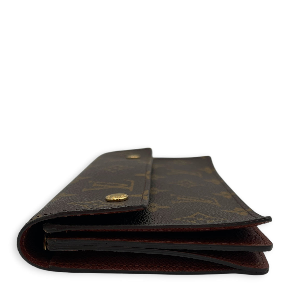Wallet on Chain Lily  Brown Wallet in Monogram Coated Canvas Gold hardware