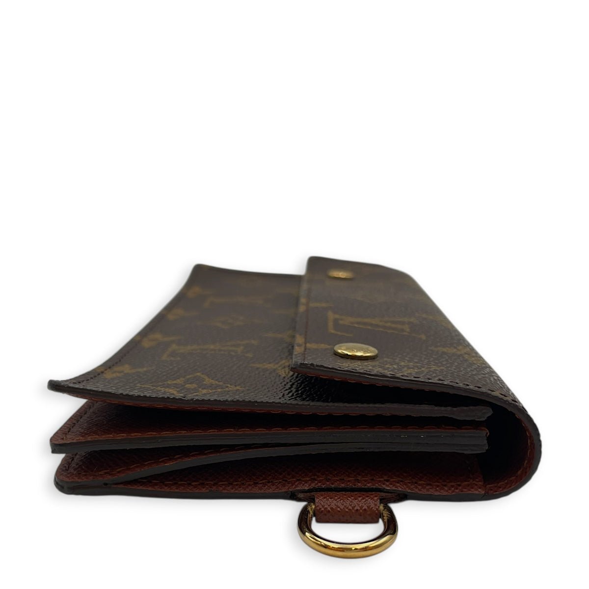 Wallet on Chain Lily  Brown Wallet in Monogram Coated Canvas Gold hardware