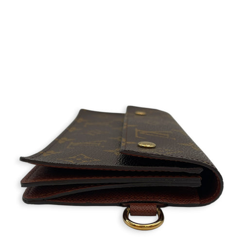 Wallet on Chain Lily  Brown Wallet in Monogram Coated Canvas Gold hardware