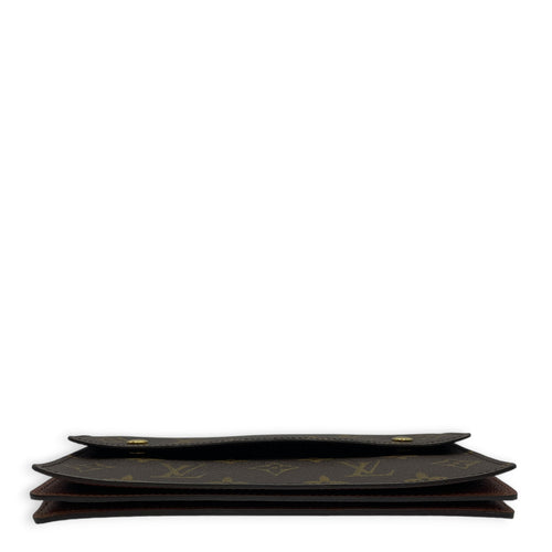Wallet on Chain Lily  Brown Wallet in Monogram Coated Canvas Gold hardware
