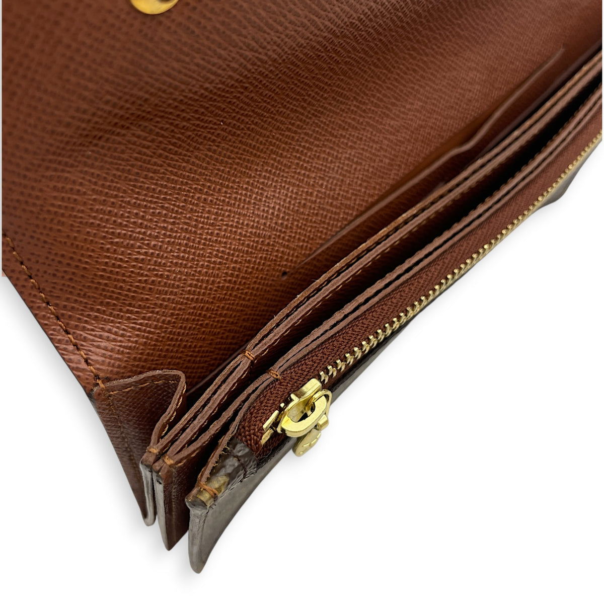 Wallet on Chain Lily  Brown Wallet in Monogram Coated Canvas Gold hardware