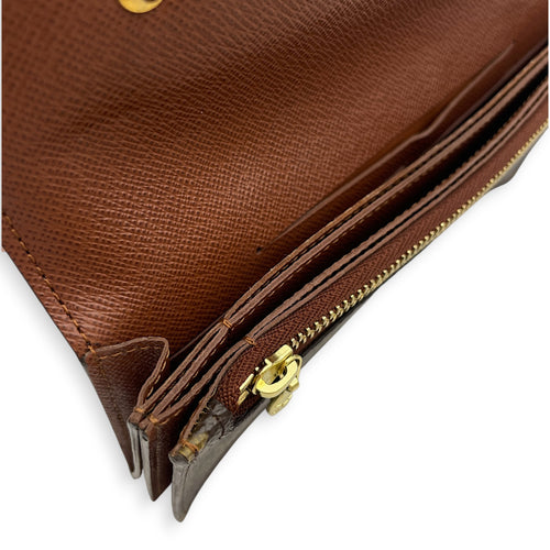 Wallet on Chain Lily  Brown Wallet in Monogram Coated Canvas Gold hardware