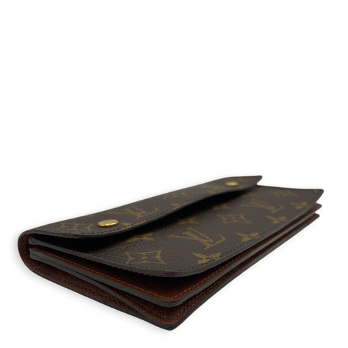 Wallet on Chain Lily  Brown Wallet in Monogram Coated Canvas Gold hardware