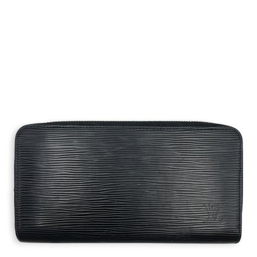 Zippy Black Wallet in Epi Leather Silver hardware