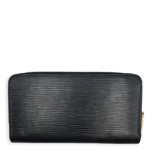 Zippy Black Wallet in Epi Leather Silver hardware