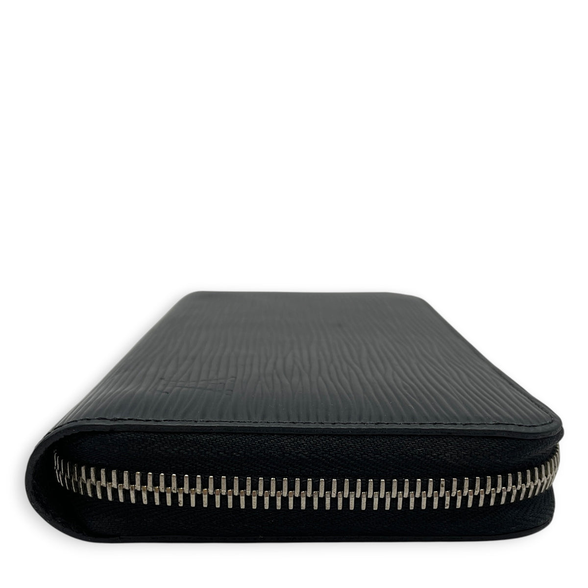 Zippy Black Wallet in Epi Leather Silver hardware