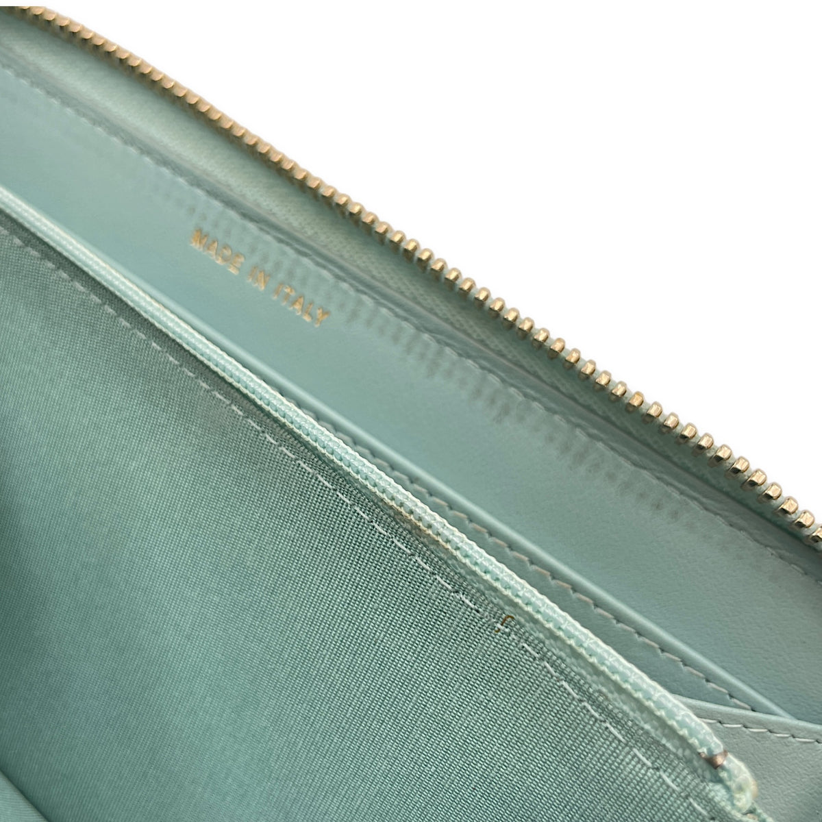 CC Filigree Blue Wallet in Caviar Leather Light Gold hardware