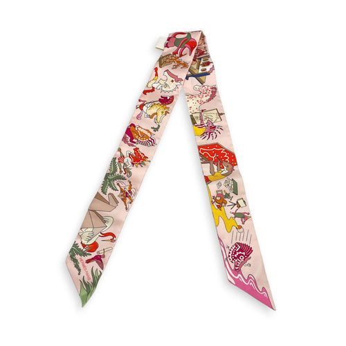 Academia Hippica Rose Nacre/Vert Twilly in Silk