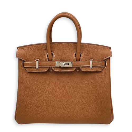 Birkin 25 Gold in Togo Palladium hardware