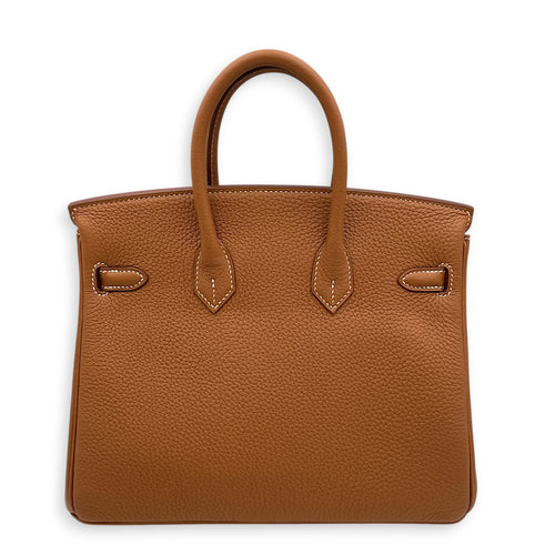 Birkin 25 Gold in Togo Palladium hardware