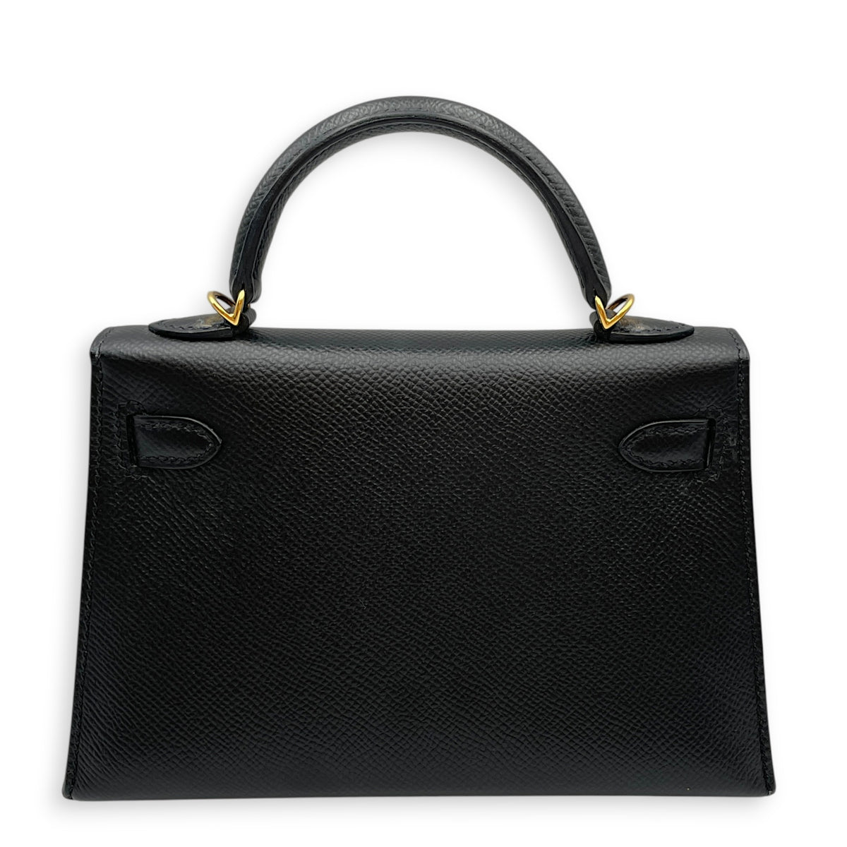 Sellier Kelly 20 Noir in Epsom Gold hardware