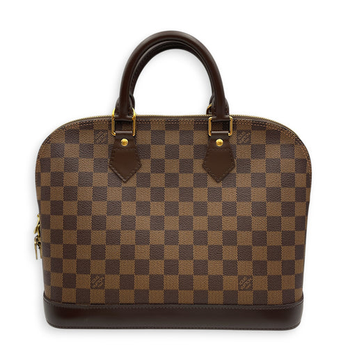 Alma PM Damier  Top Handle Bag in Coated Canvas Gold hardware