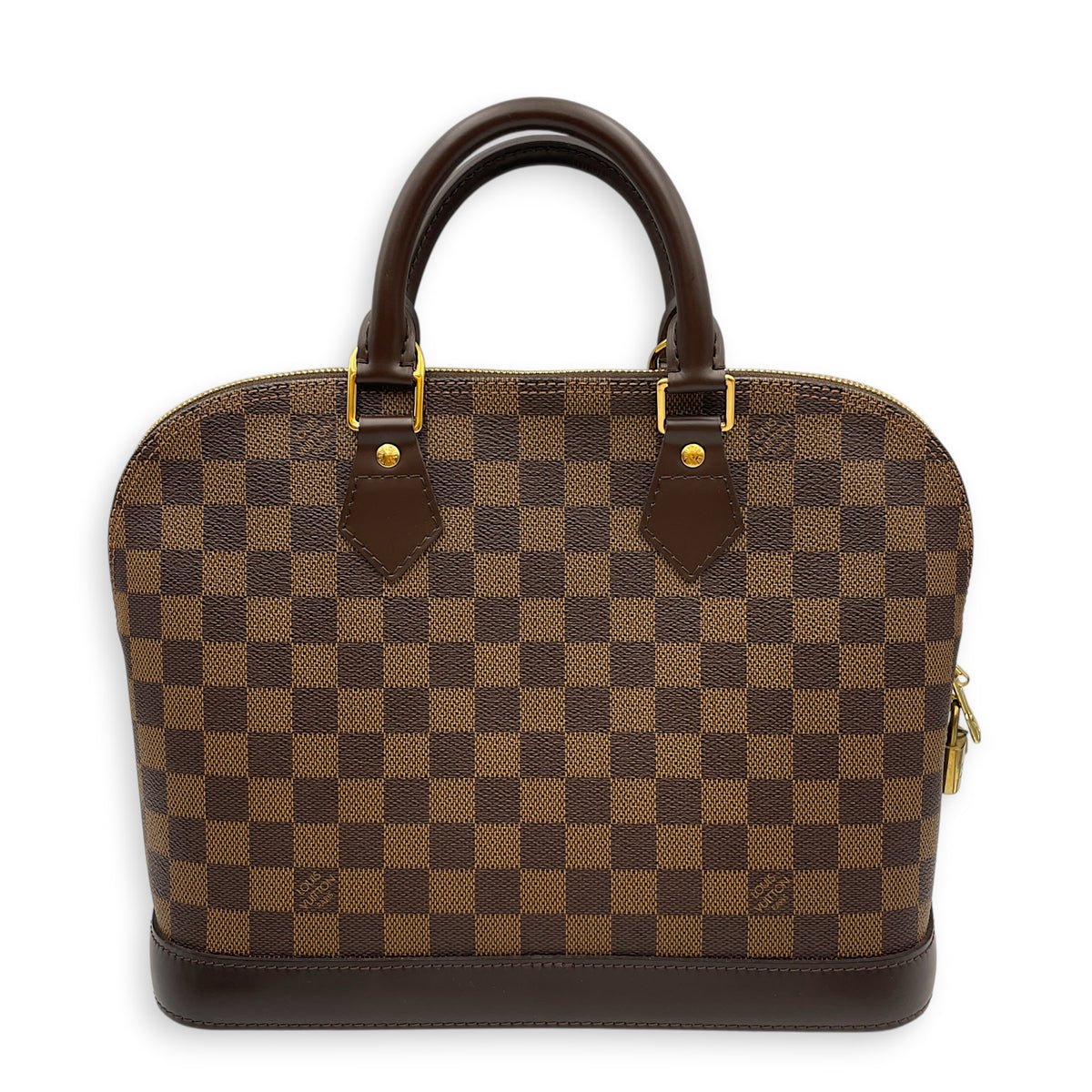 Alma PM Damier  Top Handle Bag in Coated Canvas Gold hardware