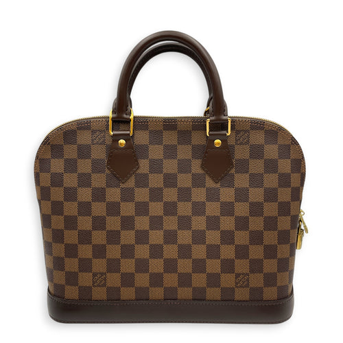 Alma PM Damier  Top Handle Bag in Coated Canvas Gold hardware