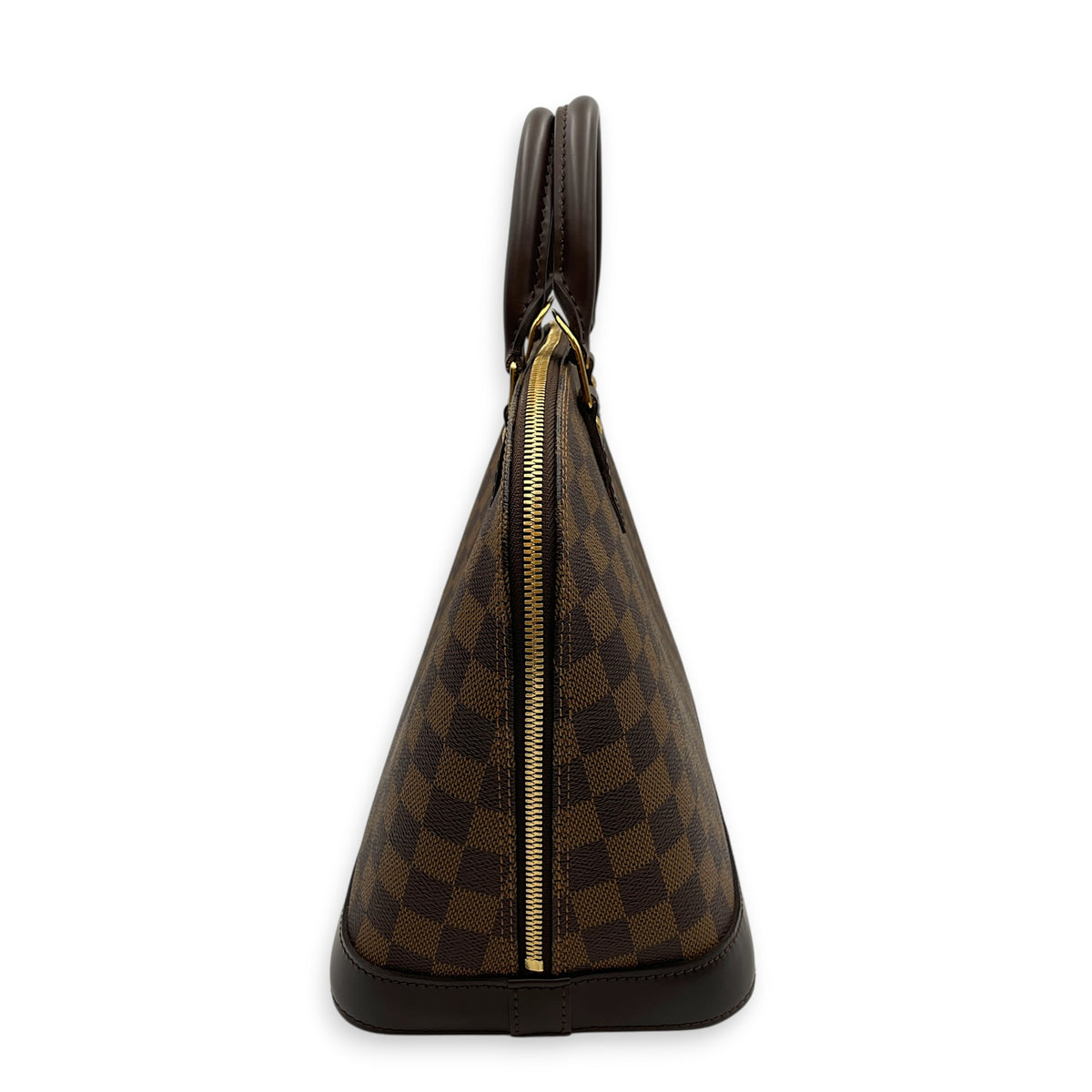 Alma PM Damier  Top Handle Bag in Coated Canvas Gold hardware