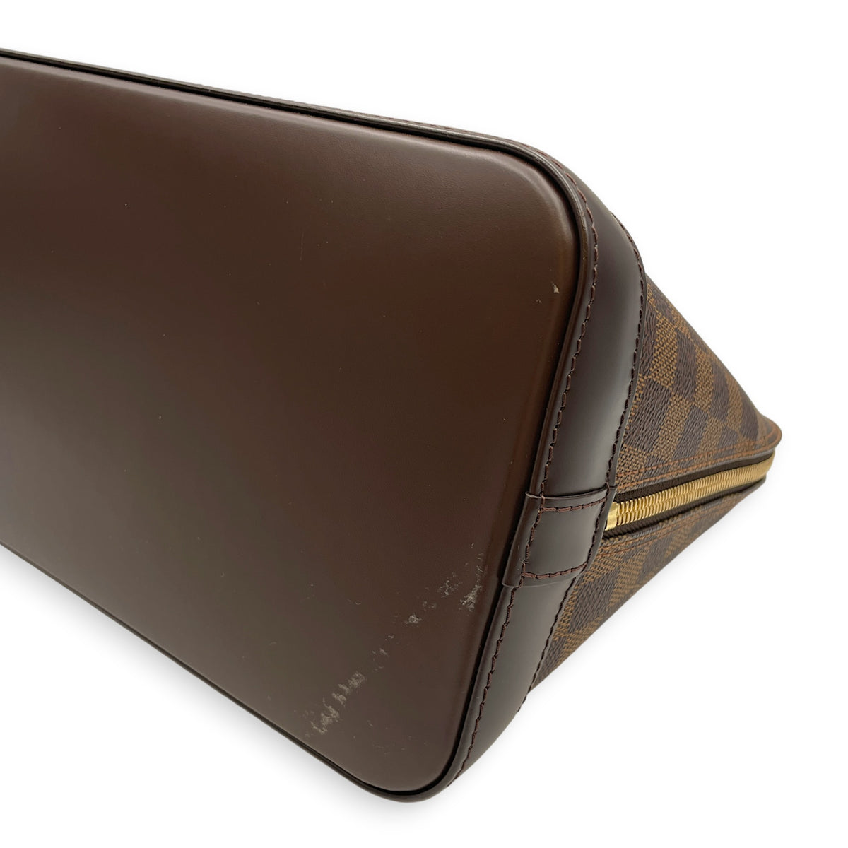 Alma PM Damier  Top Handle Bag in Coated Canvas Gold hardware