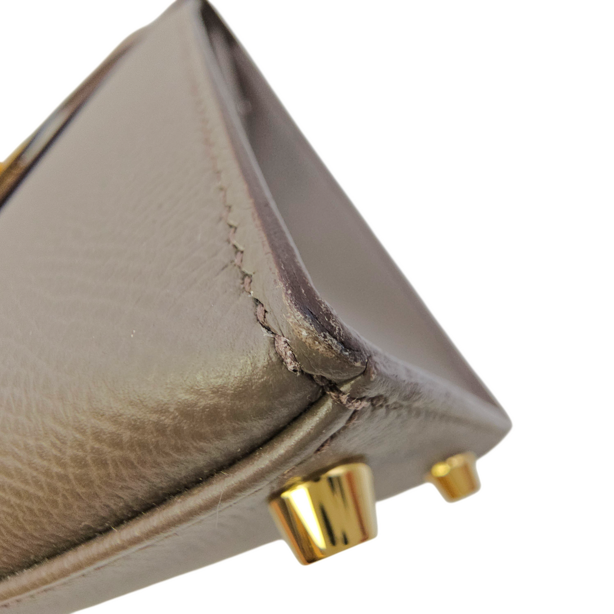 Sellier Kelly 25 Etain in Epsom Gold hardware