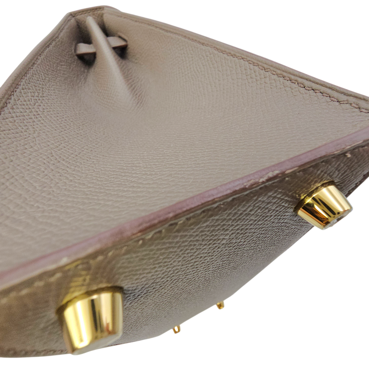 Sellier Kelly 25 Etain in Epsom Gold hardware