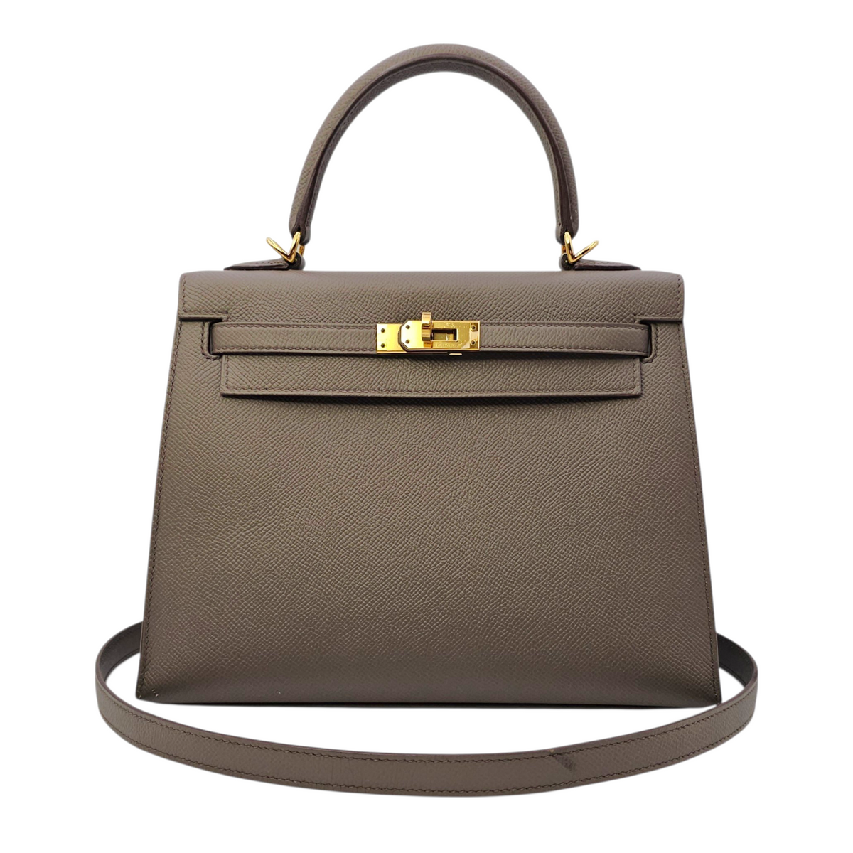 Sellier Kelly 25 Etain in Epsom Gold hardware