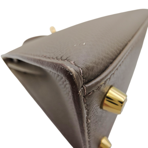 Sellier Kelly 25 Etain in Epsom Gold hardware